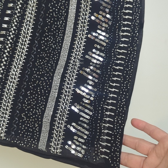 Festival Beaded Sequenced Embroidered Mini Skirt Women's Size 10 - Picture 5 of 10